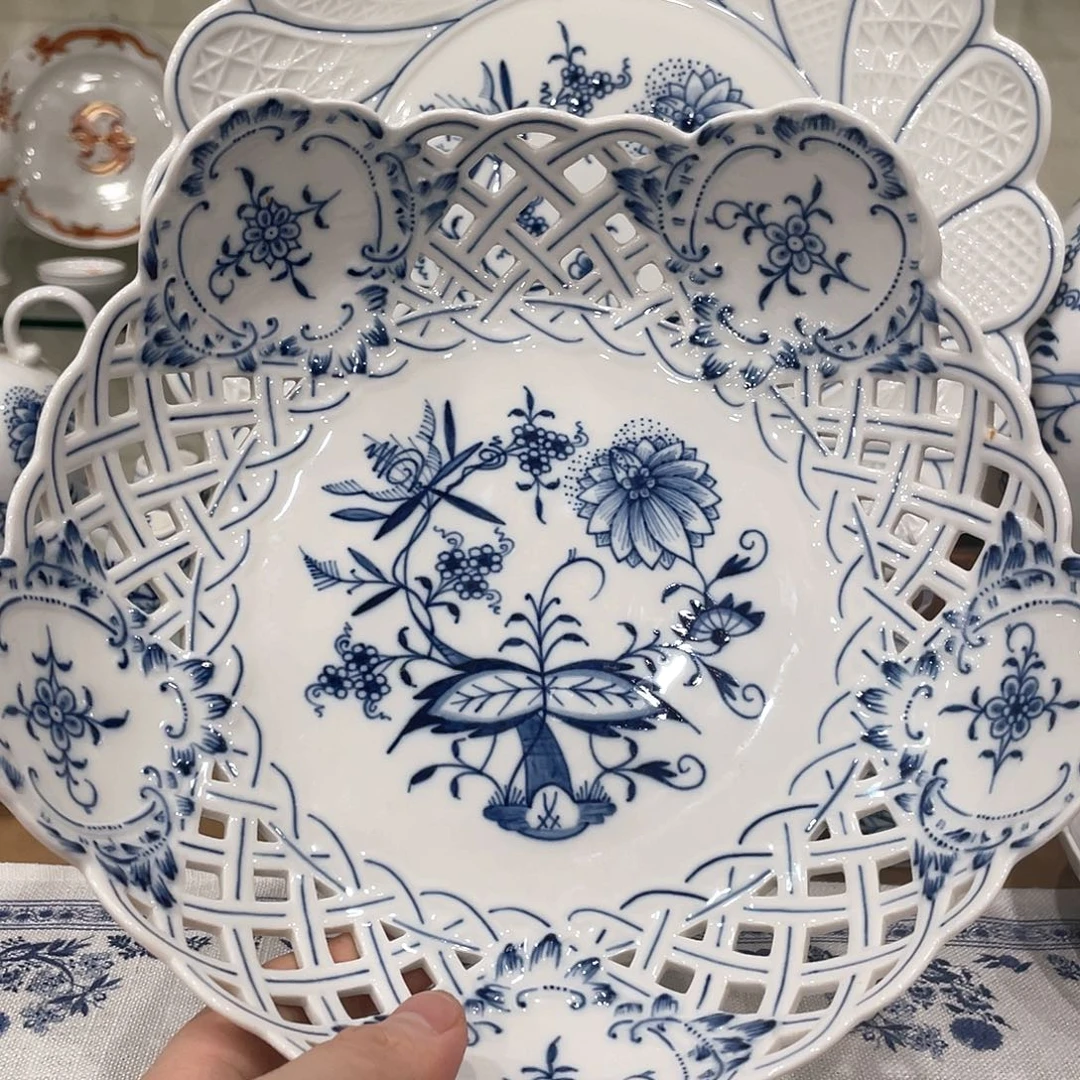 摆件中古一等蓝洋葱镂空