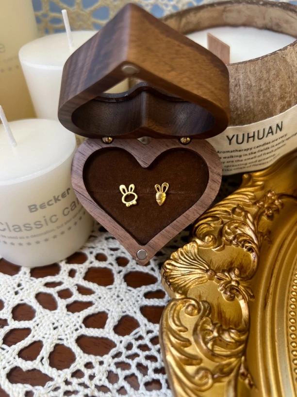 铜合金耳饰 铜合金小兔子胡萝卜可爱耳钉时尚百搭耳饰温柔甜美