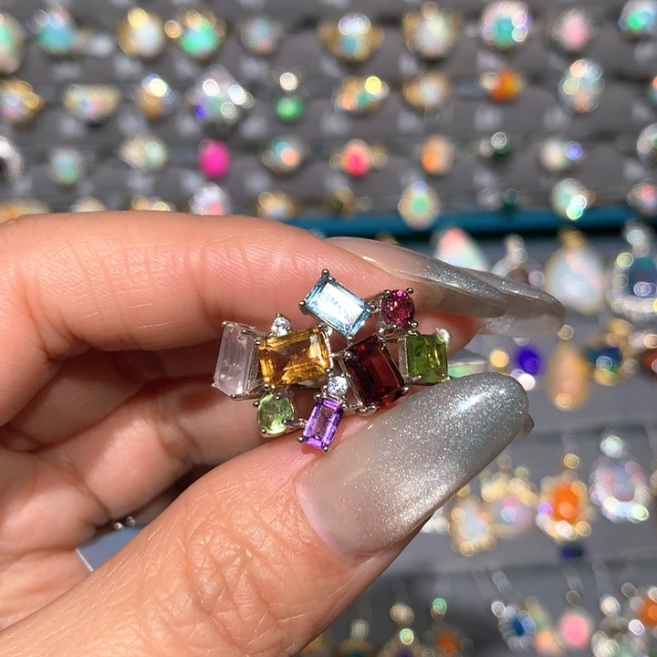 欧泊银S925镶嵌福利戒指小***糖