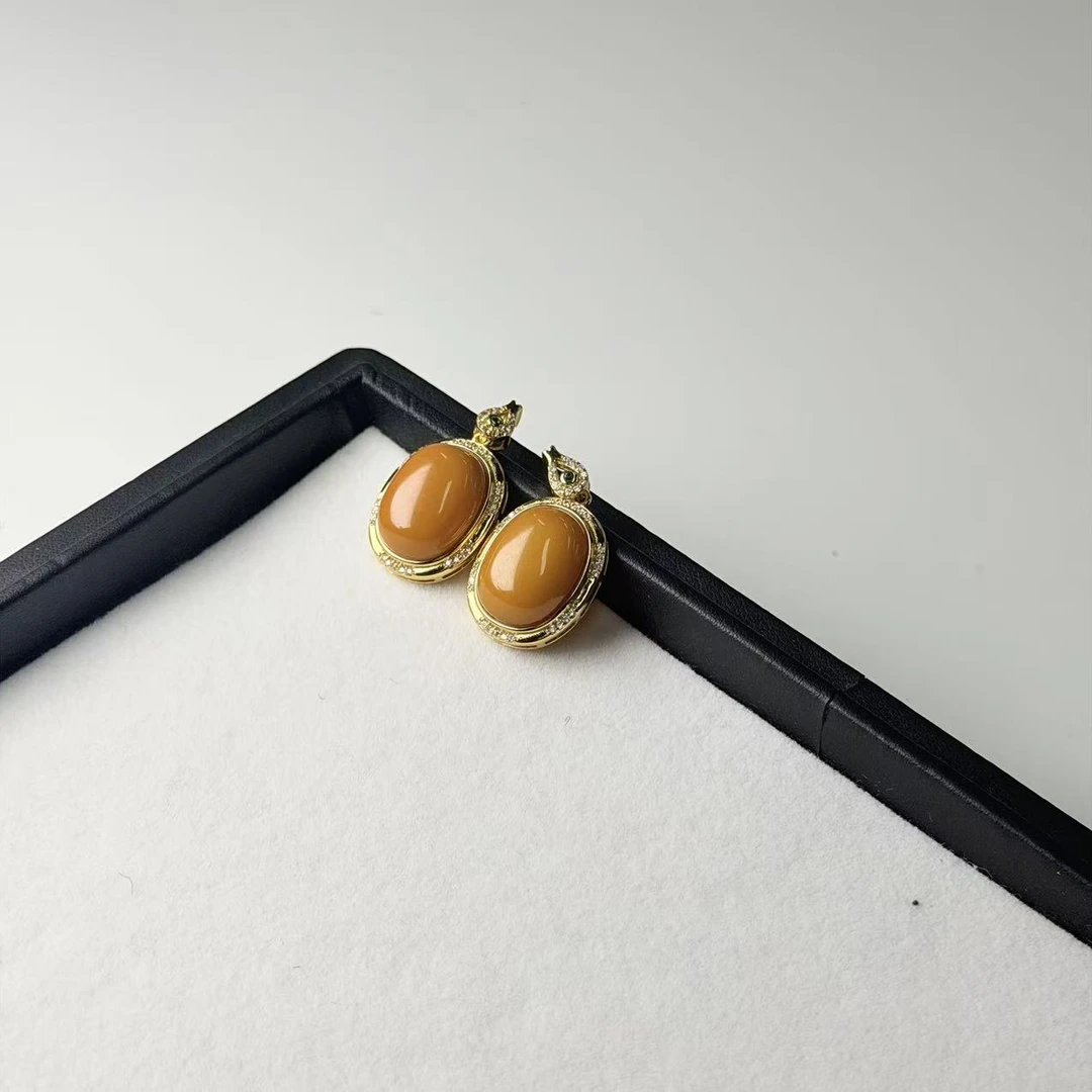 【睿泽赏宝】S925蜜蜡蛋面吊坠多样性发一/有瑕17*13*5 KL0370015