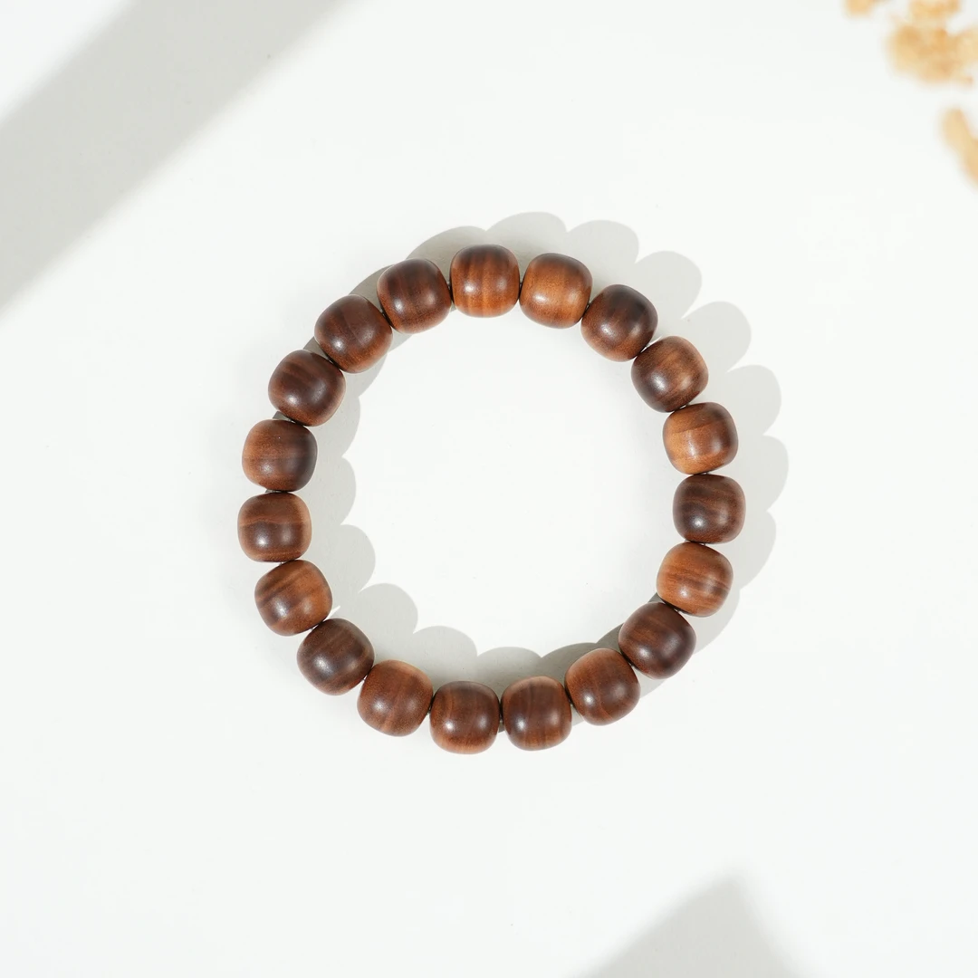 【白海波甄选】木作文玩老山檀香黑肉老料老形珠单圈 MY9801D189