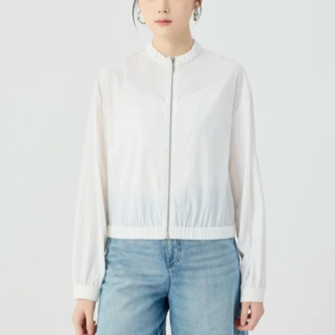 GIRDEAR/哥弟新款简约舒适立领松紧边拉链防晒百搭休闲外套140024