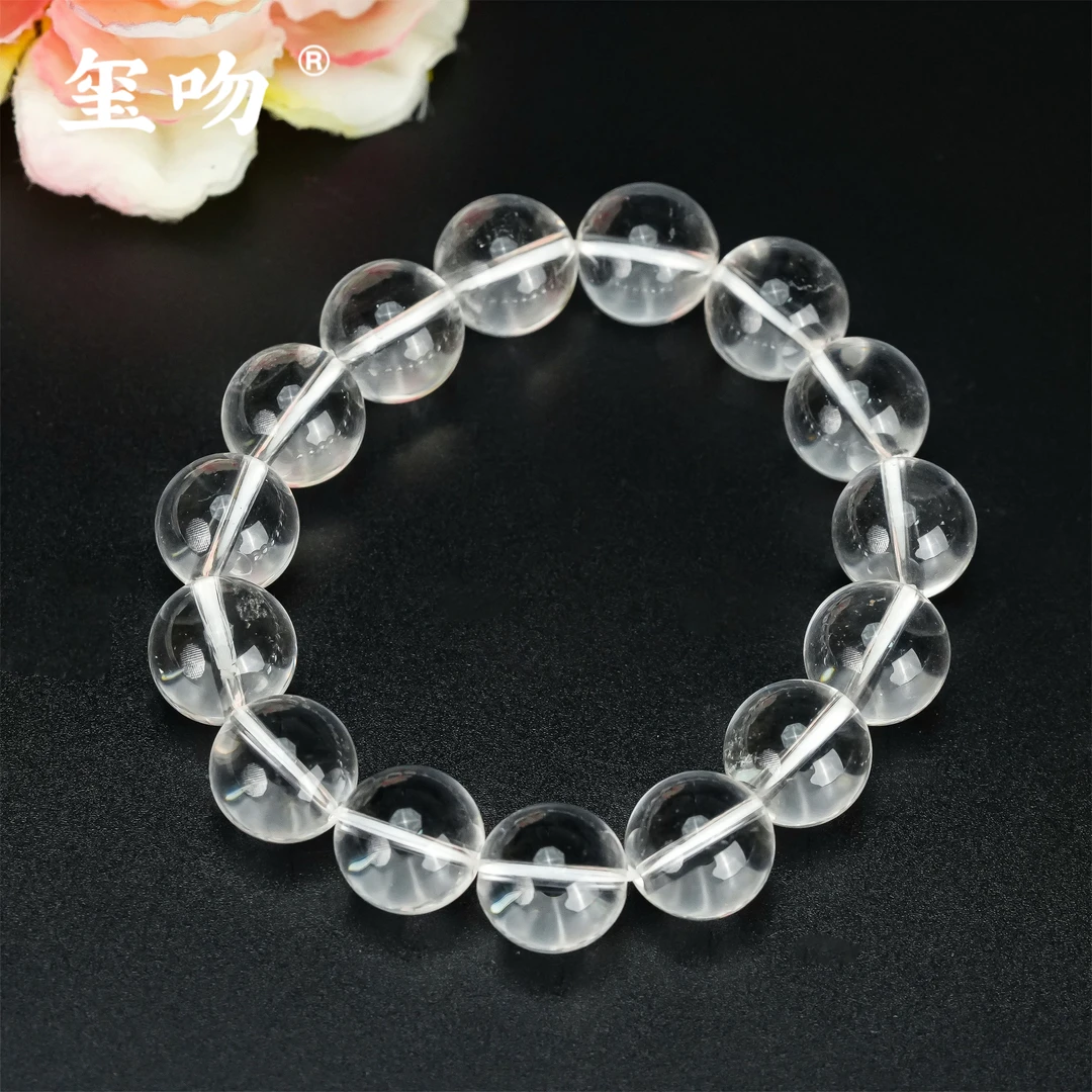【玺吻】巴西净体天然白水晶手串-珠径约14mm（弹力绳）