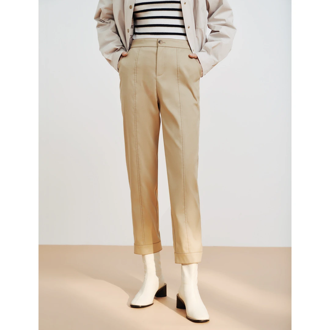 【安雅专属】商场同款春夏美拉德风直筒裤简约百搭款休闲裤子女