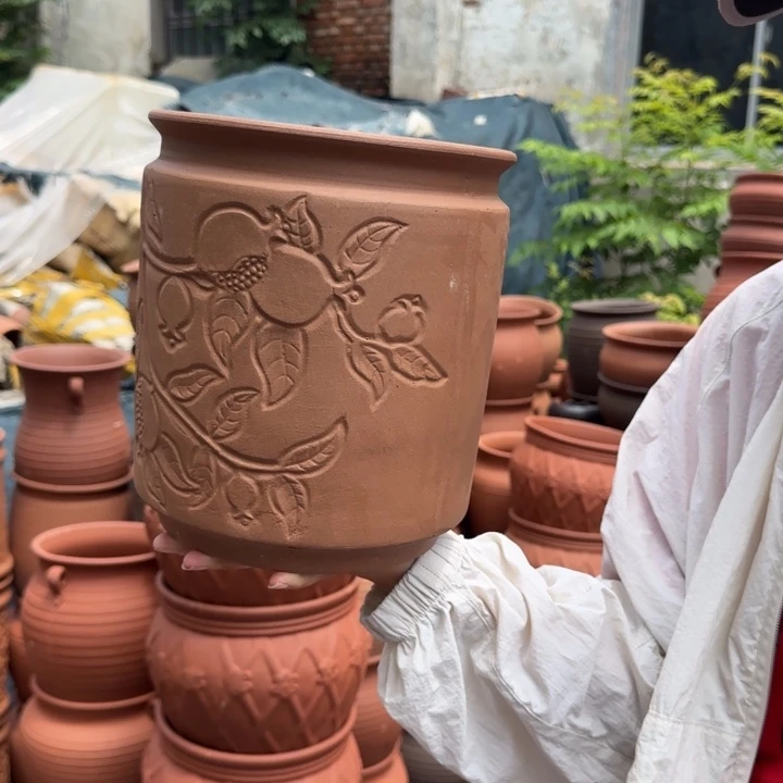 紫砂花瓶口20高23宜兴土陶