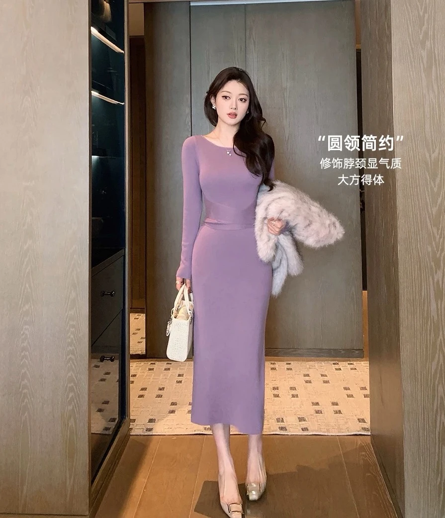 Hangsixiang.小爽【治愈】秋冬显瘦气质连衣裙6119