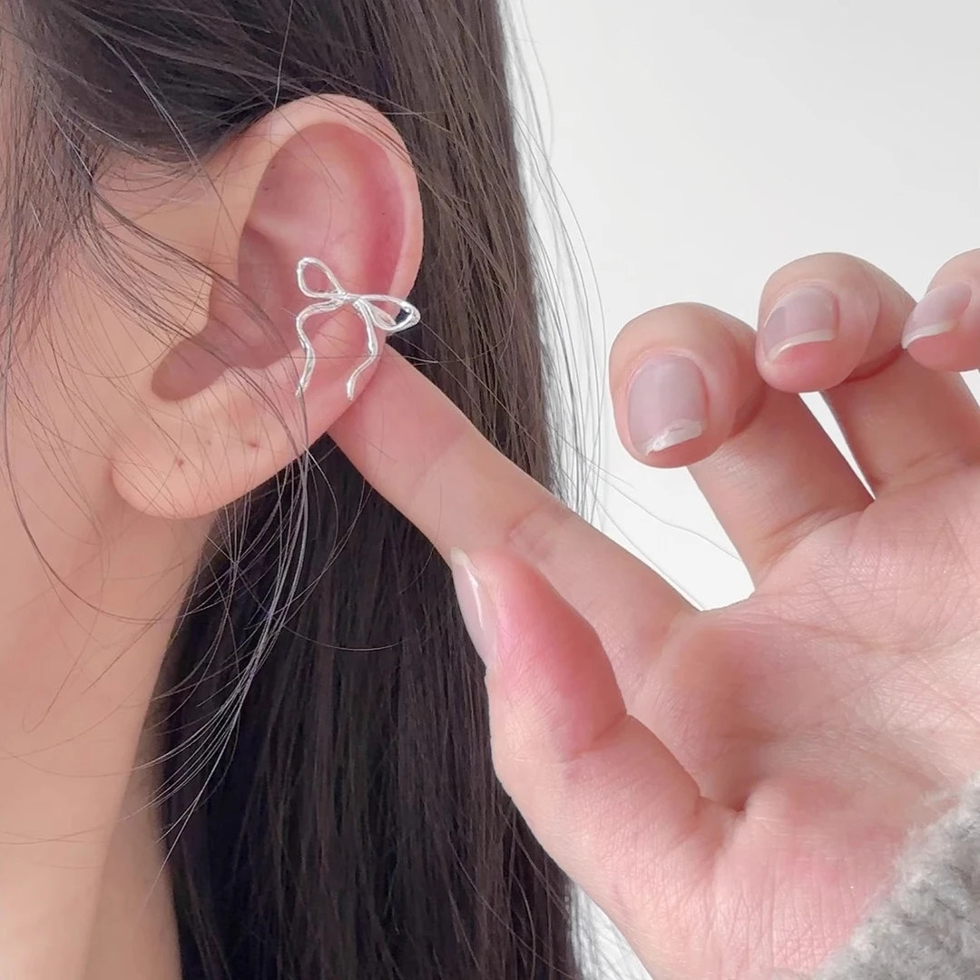 铜合金耳饰 有迹MilkyWay芭蕾风蝴蝶结飘带耳骨夹无耳洞耳