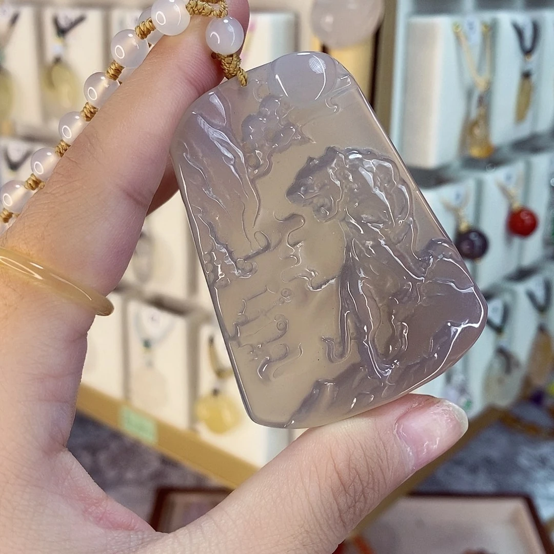 玛瑙/玉髓项链未镶嵌小***屋