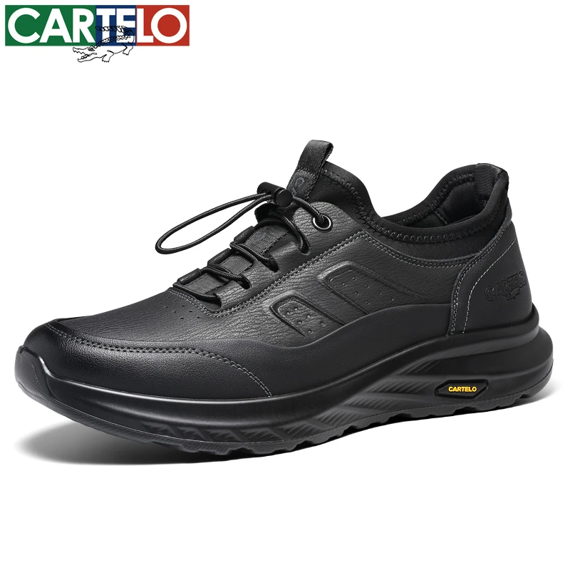 CARTELO/卡帝乐鳄鱼秋冬季新款休闲皮鞋百搭男士爸爸鞋保暖运动鞋