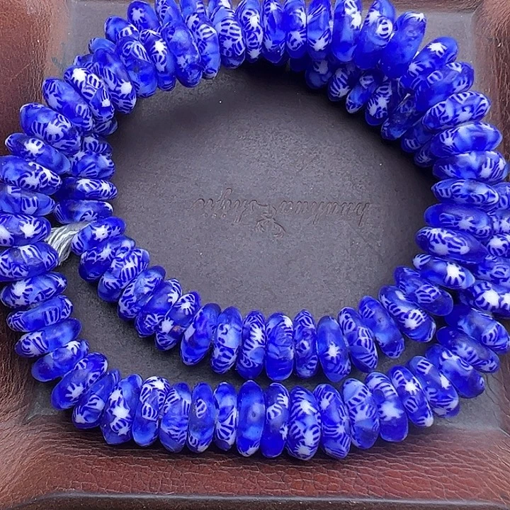 玻璃颈饰非洲甜甜圈琉璃珠1条