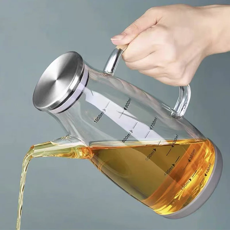 玻璃油壶厨房家用不挂油油瓶酱油醋调料瓶装油的容器不锈钢大油罐