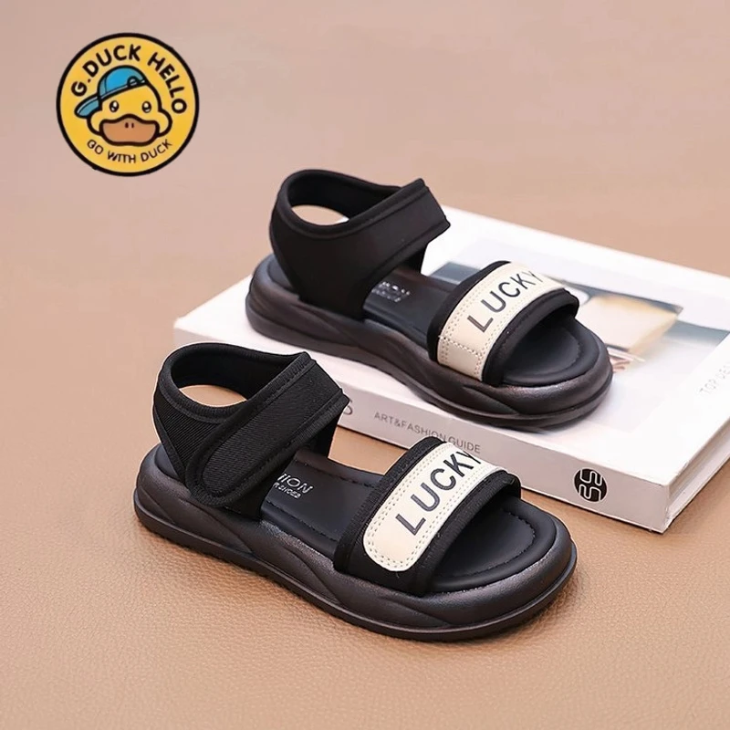 小黄鸭女童凉鞋2025夏季软底沙滩鞋儿童防滑软底中大童公主凉鞋