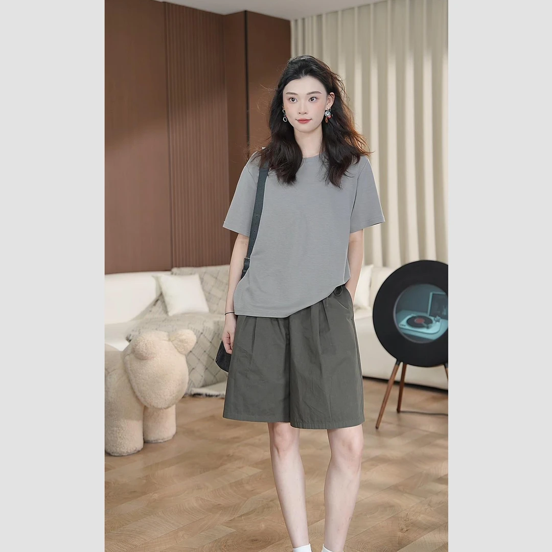 ANMOIII【花苞腰短裤】夏天薄款全棉短裤女2025新款甜美减龄衣服