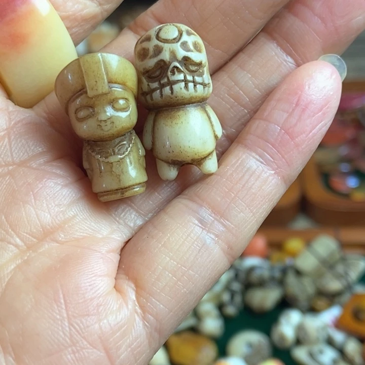 猫**@配饰驼骨雕刻阿呆一起