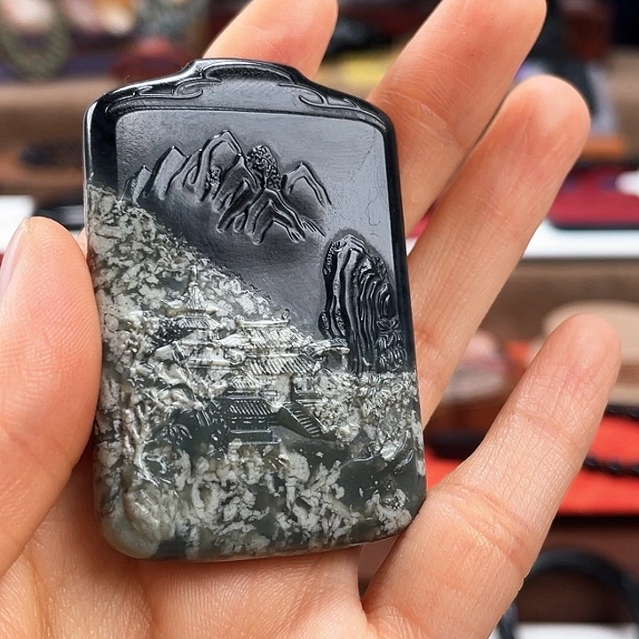 和田玉未镶嵌颈饰拒*