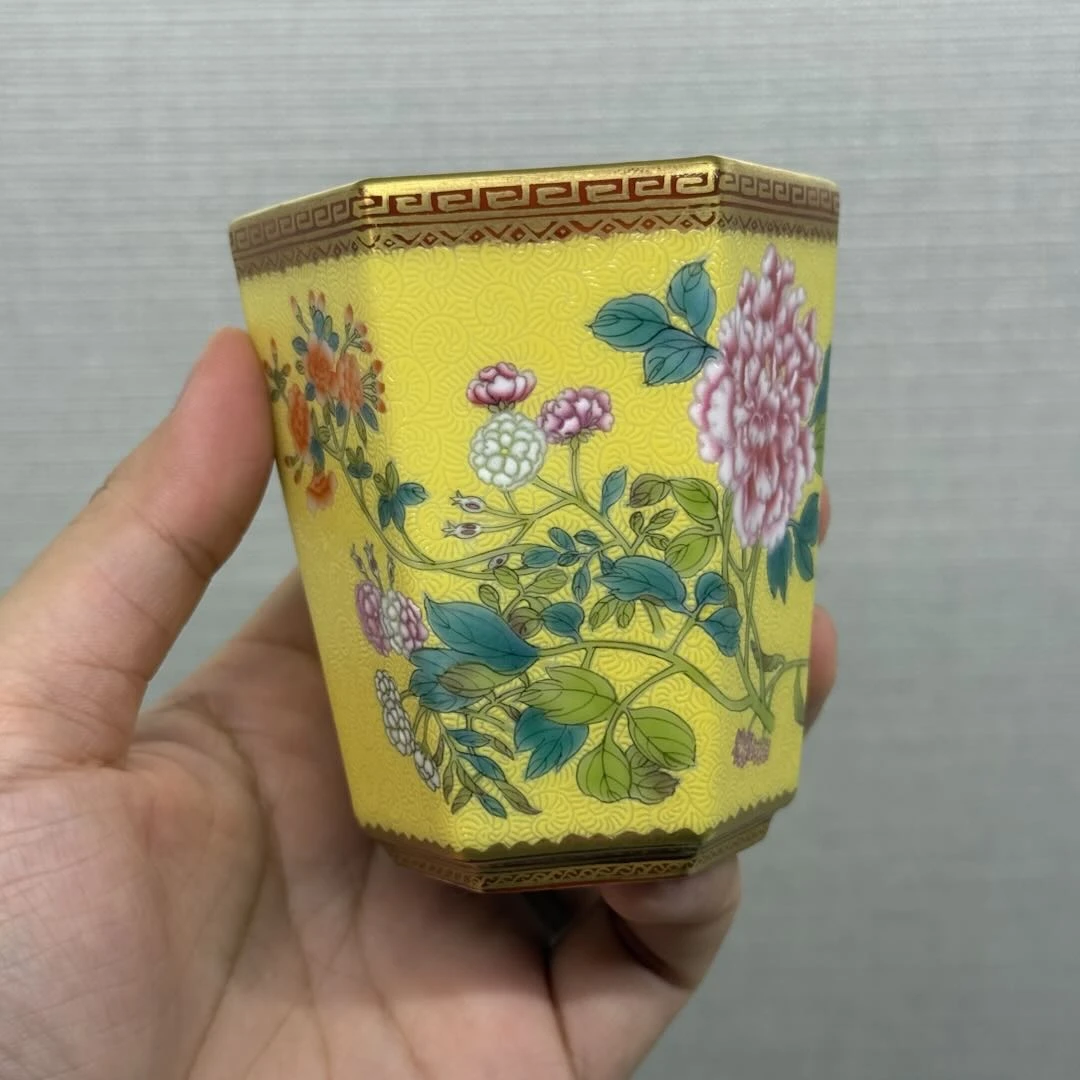 UY古窑御器万有同春图六方杯