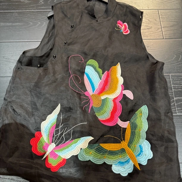 6630-4《蝴蝶》重工国服提花新中式百搭宽松时尚网红