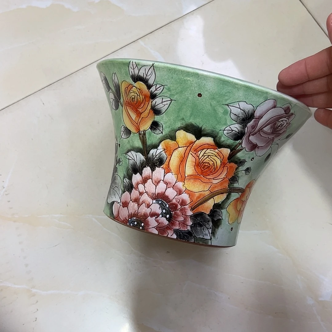 景德镇炫彩手绘口13.5高13