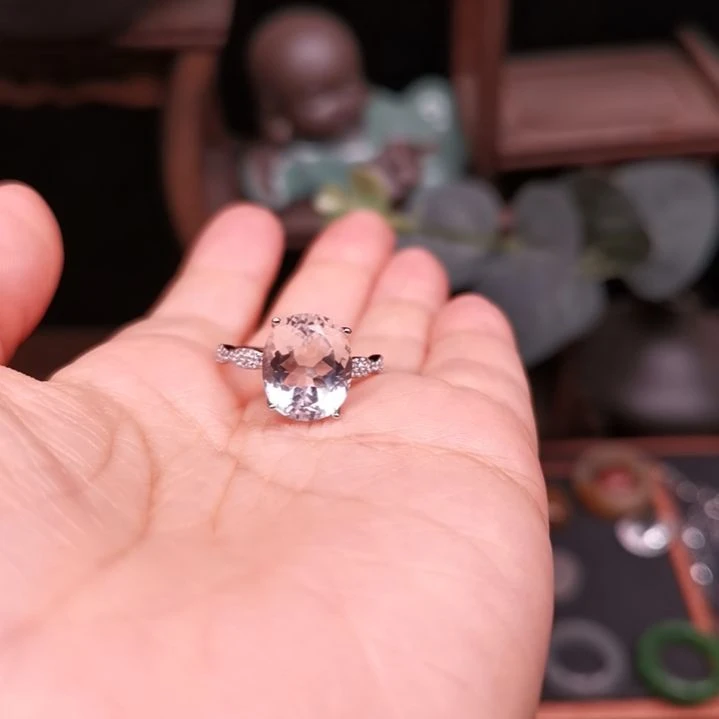 水晶戒指银S925镶嵌