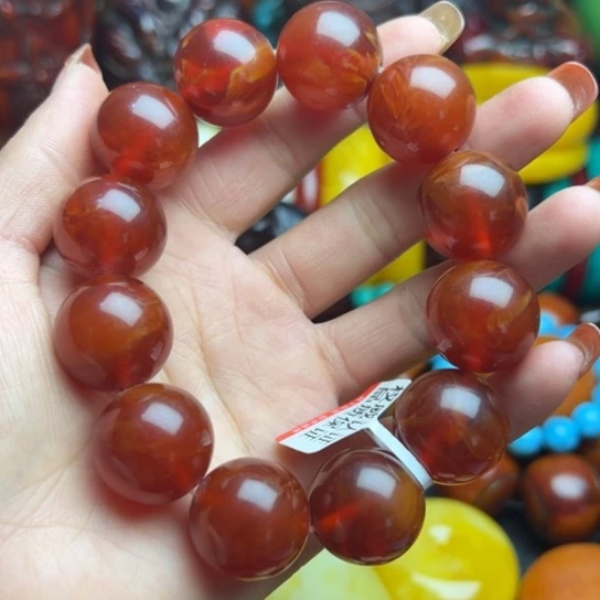 琥珀手串未镶嵌蜜蜡