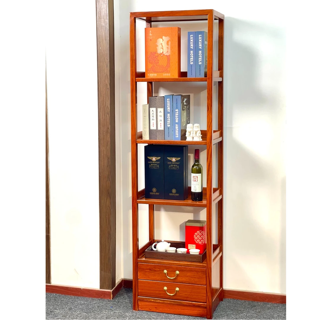 B款带抽置物架加高储物柜红木书柜书架家用多宝架188