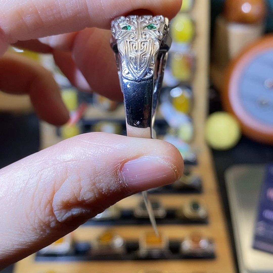 森****蓝珀银S925镶嵌戒指