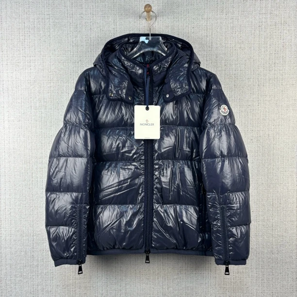 未使用 MONCLER Cotinus系列侧边拉链亮面连帽羽绒服/尺码00/9645