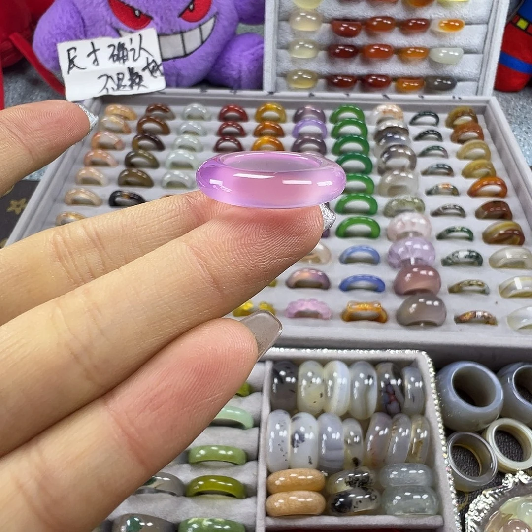 玛瑙/玉髓未镶嵌戒圈A18不退换16.3港12