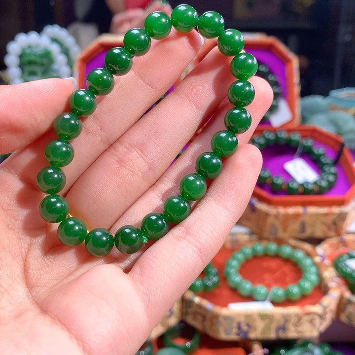 手链未镶嵌和田玉（碧玉）