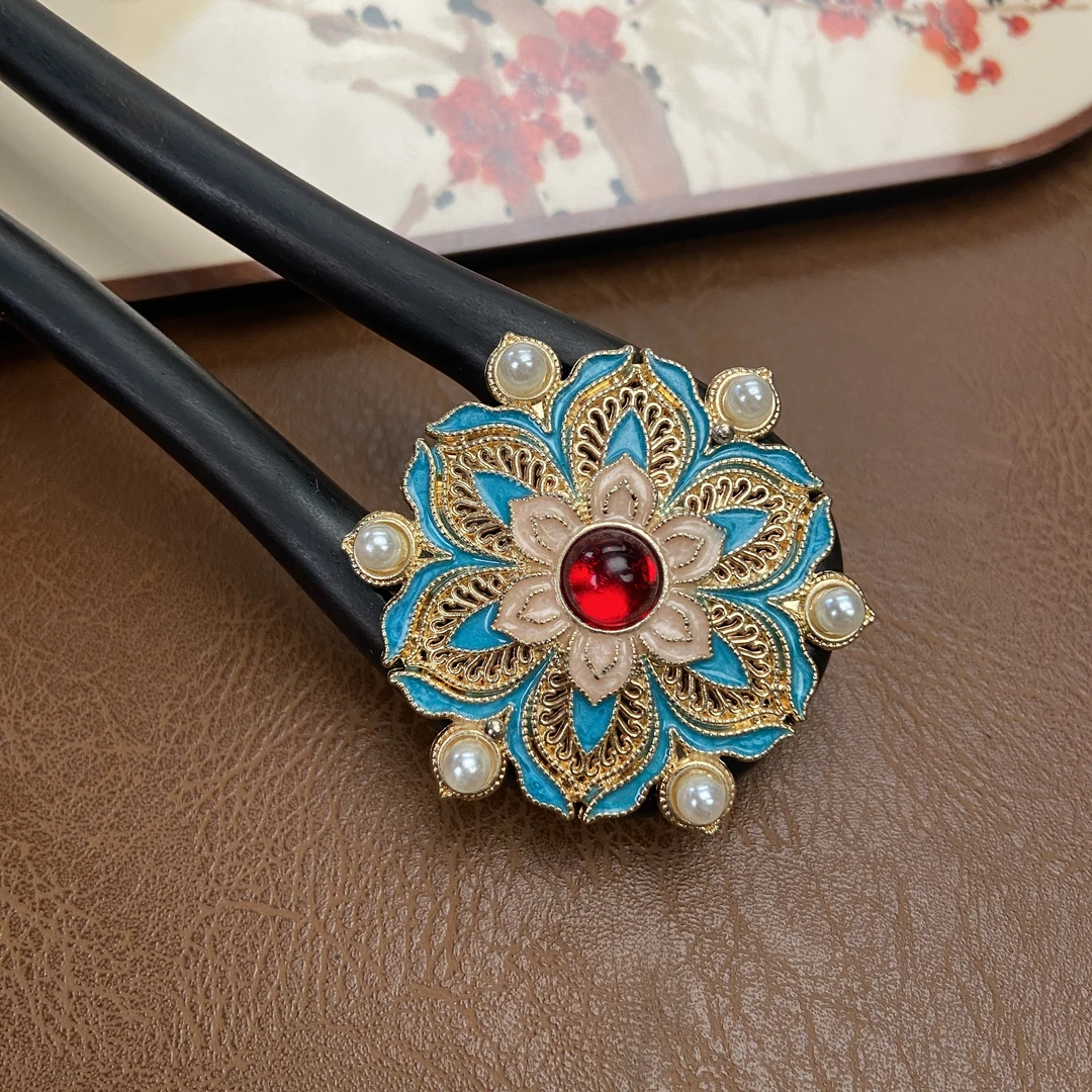 珠联璧合景泰蓝高定15公分发簪