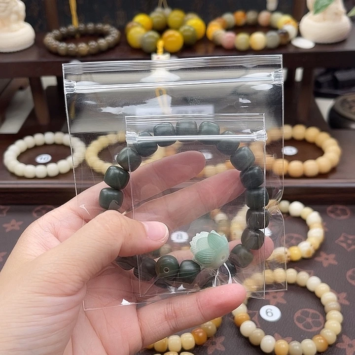 风***丽菩提根/象牙果手串干磨，墨绿手串，绿色莲花