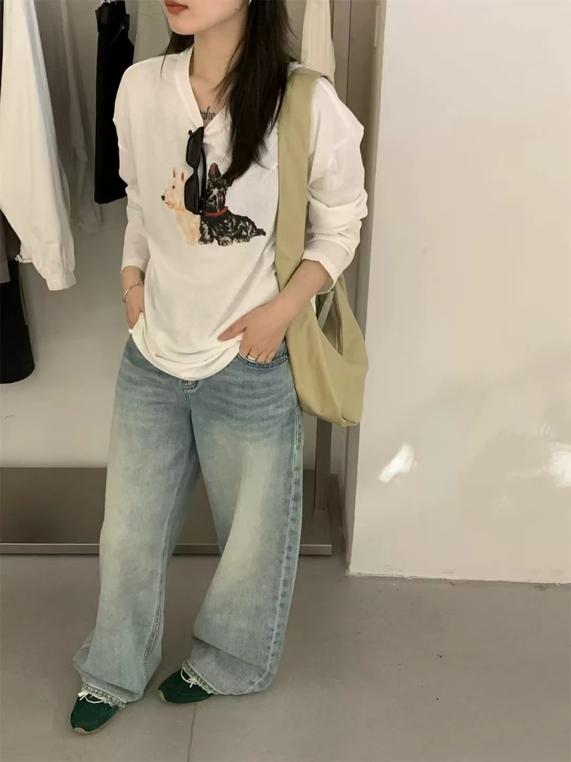 温柔瑶-GD秋款福利#复古显瘦韩版阔腿裤#9583（裤长104 腰围68）