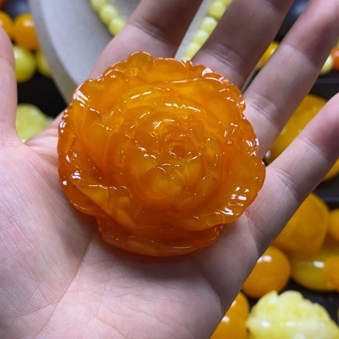 连***V非金属树脂全品无暇蜜糖红牡丹