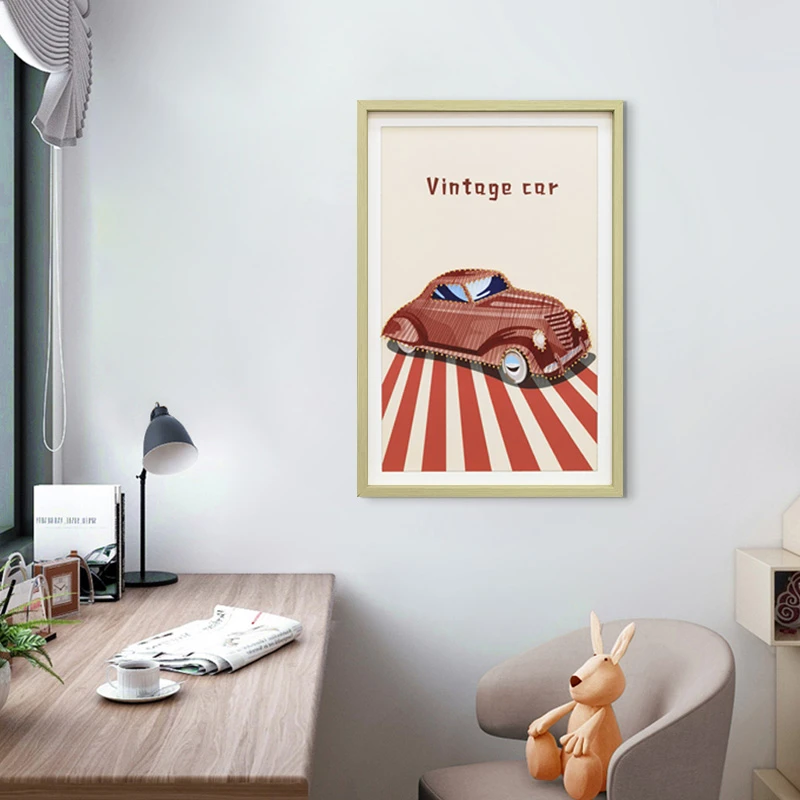 餐厅实物装饰画走廊客厅玄关沙发背景墙立体挂画汽车4060