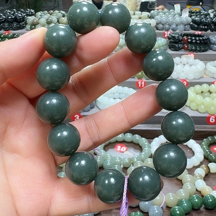 未镶嵌手链和田玉新疆且末蓝卡16