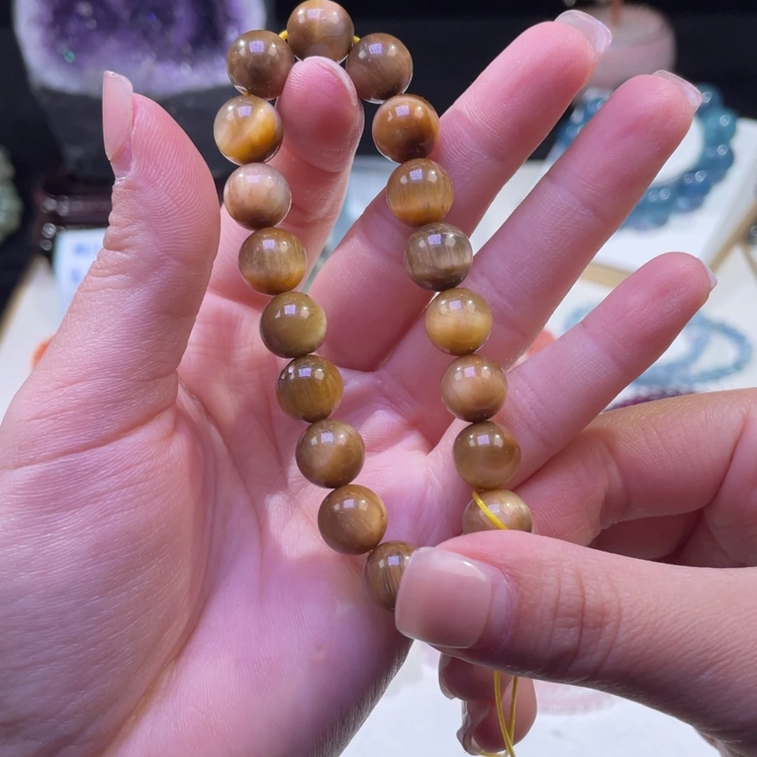 未镶嵌手链水晶金虎眼石单圈10mm