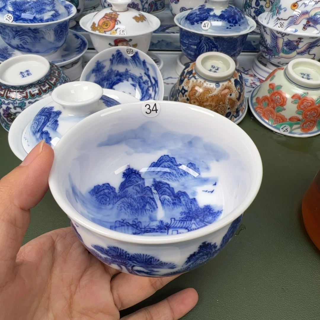 陶瓷景德镇纯手工纯手绘茶具木木34