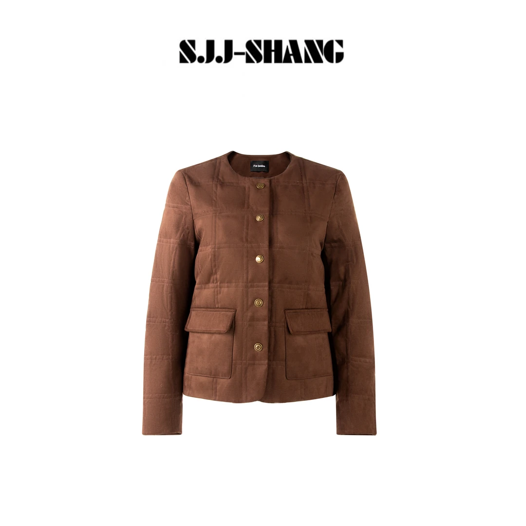 SJJ-SHANG【焦糖格调】进口富士丝光高弹线90白鹅绒服q136414p