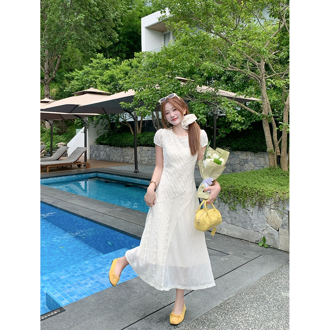 曾小咸 法式短袖连衣裙女夏季夏薄款Z252LQF8990