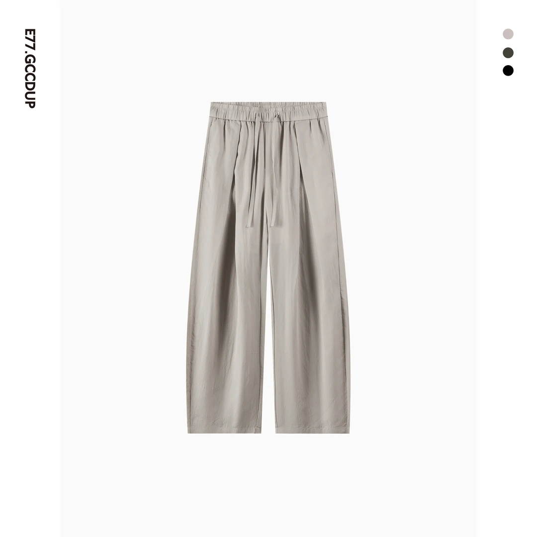 GCCDUPE77夏季莱赛尔潮流休闲裤男女同款简约设计感时尚长裤1318