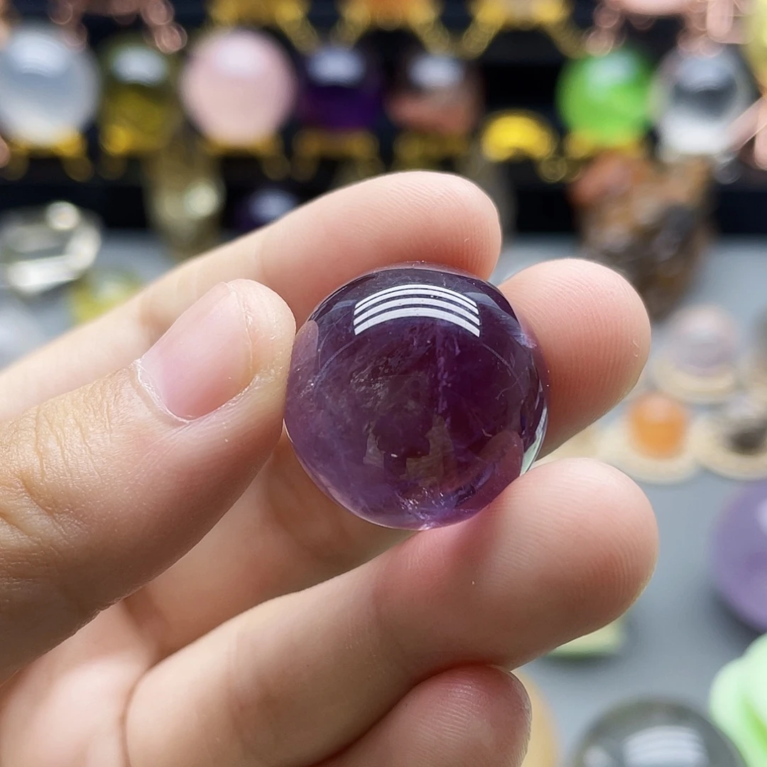 未镶嵌珠宝半成品水晶天然紫水晶22.4mm