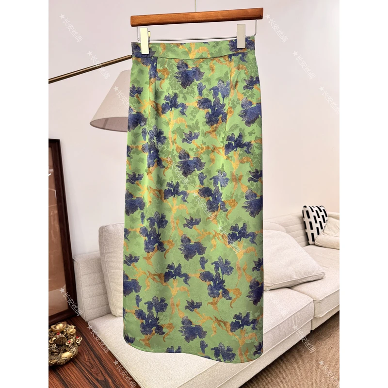 国风复古气质提花花萝松紧腰半裙女FY5053003