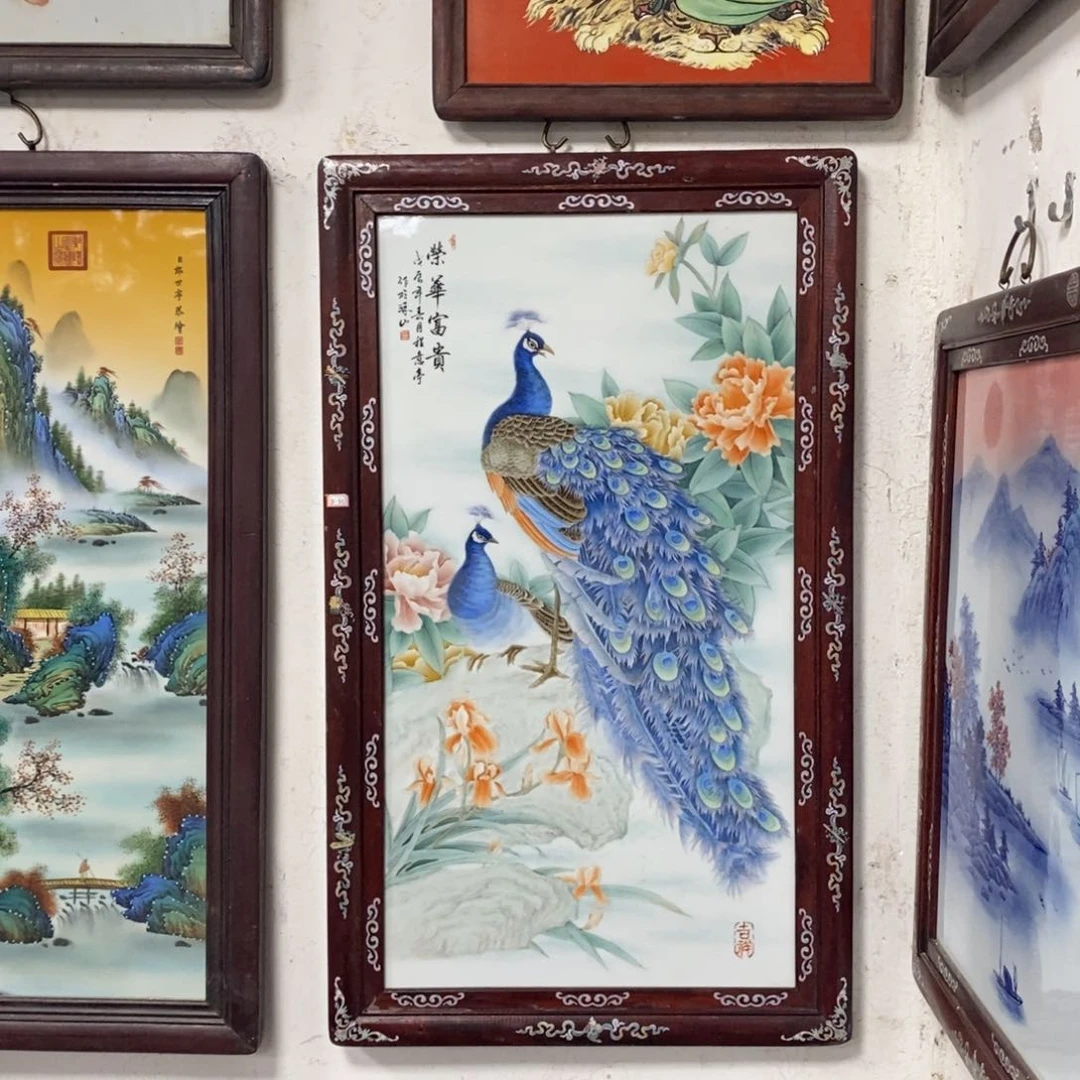 瓷片90*52*1景德镇瓷板画柴窑烧制
