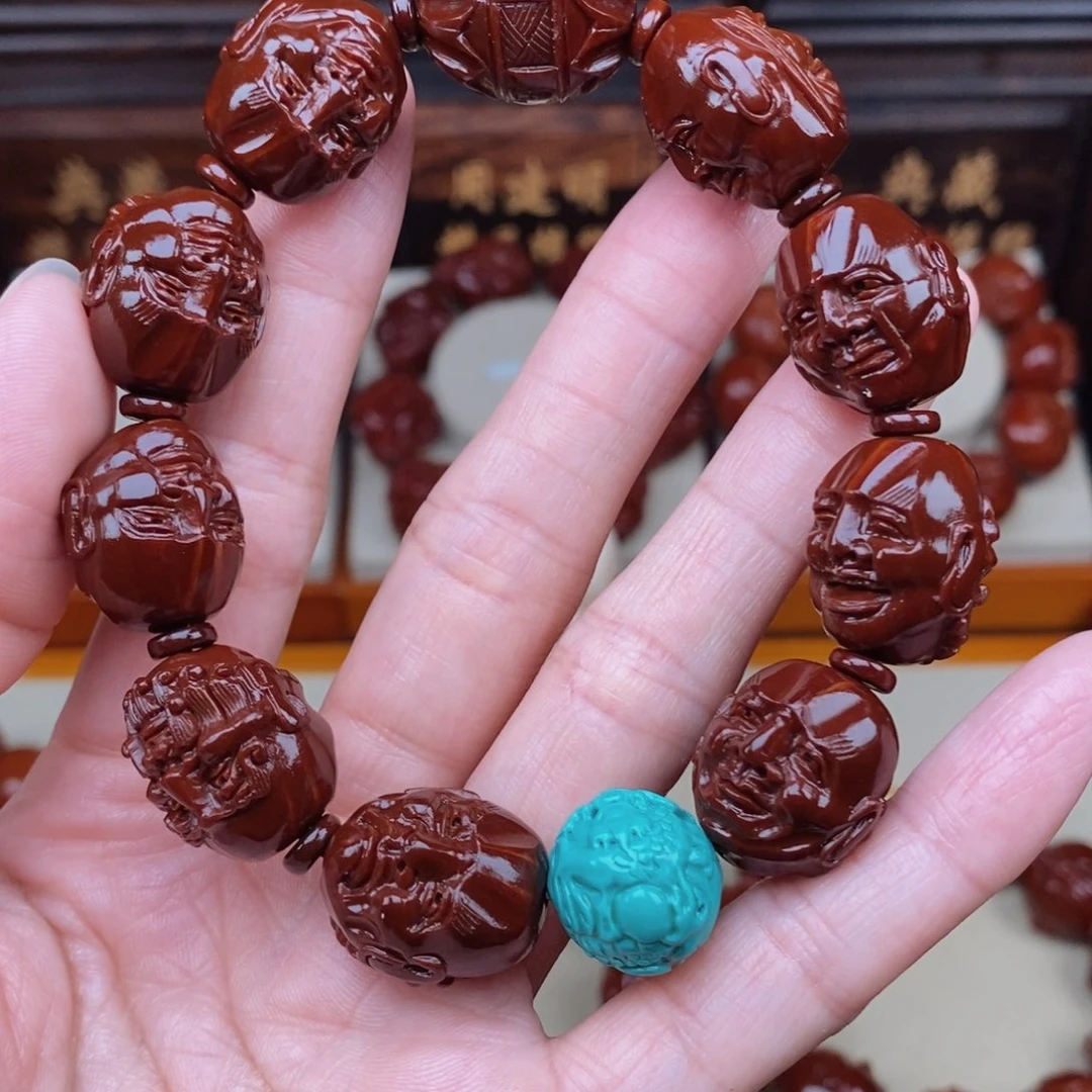 白***$橄榄核吊坠十八罗汉