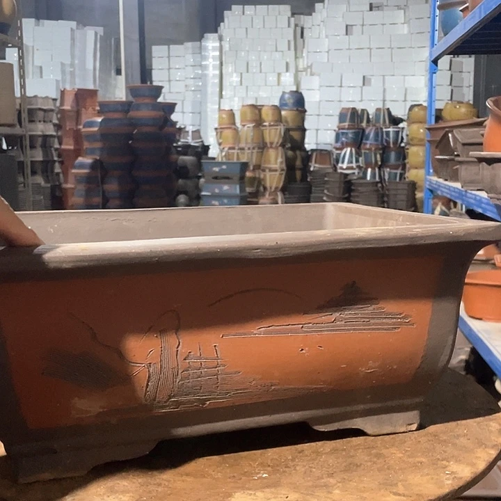 40红色马槽花盆花盆