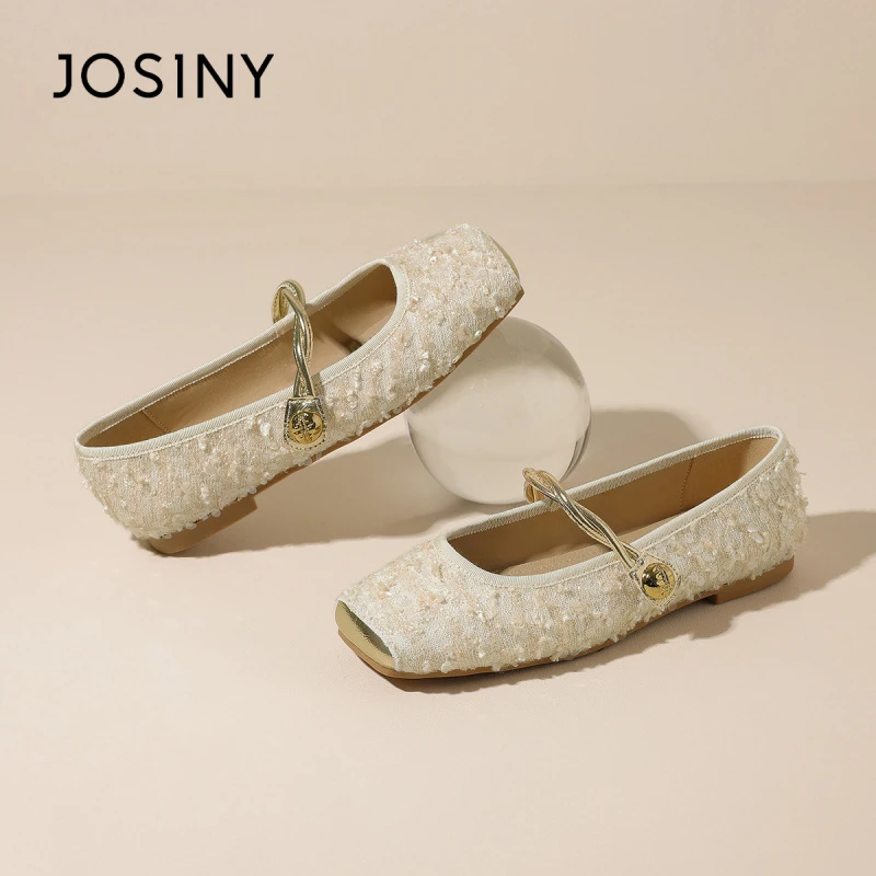 卓诗尼小香风玛丽珍单鞋女2025新款春季平底法式气质晚晚温柔鞋