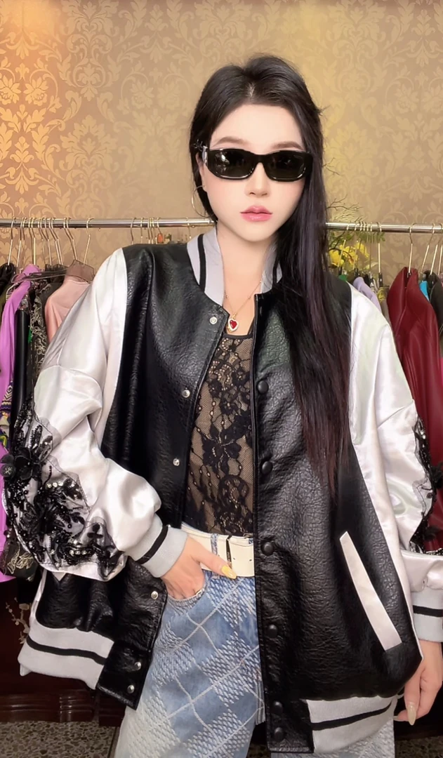 常规款短外套拼接女装黑色女士重工订珠气质轻奢百搭1022