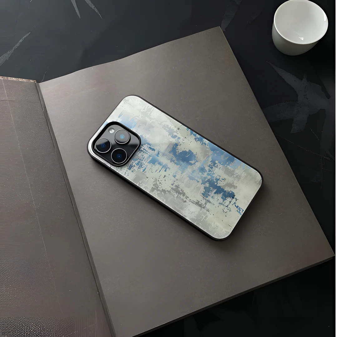 《挼蓝云釉》新中式适用于16promax苹果手机壳15promax高级感手机壳