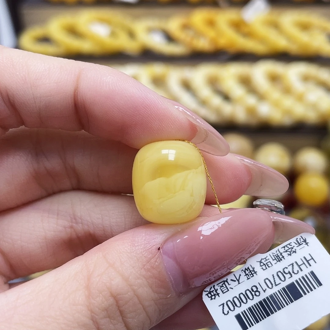 未镶嵌琥珀裸石14.3*16mm桶珠