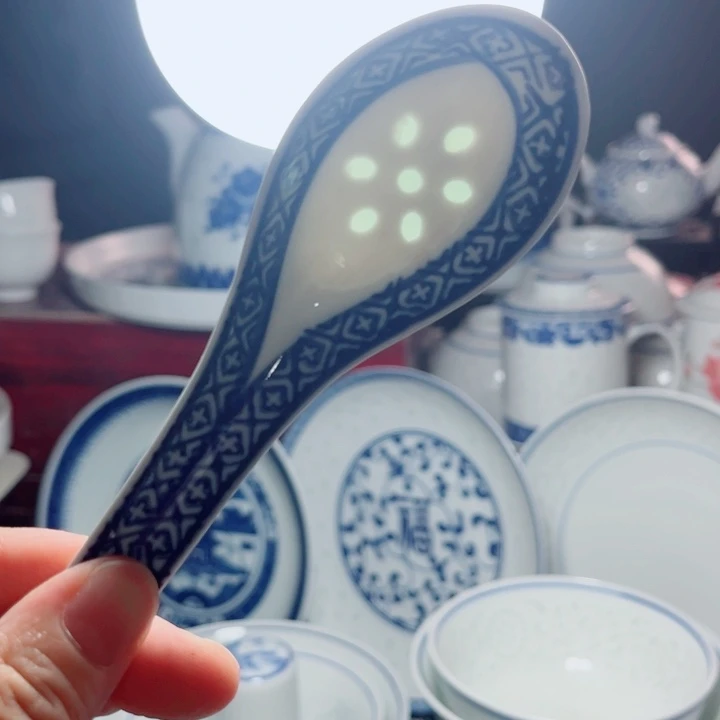 青花玲珑小勺子老玲珑